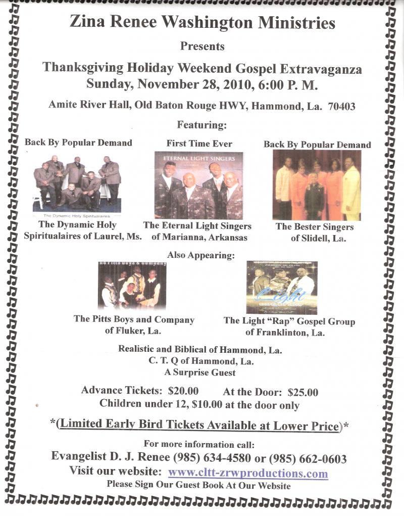 Sunday, Nov. 28, 2010, 6:00 P.M.